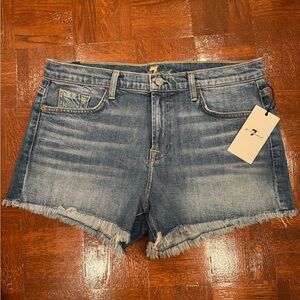 7 For All Man Kind size 30 frayed denim shorts